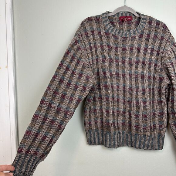 Vtg John Ashford Shetland Wool Sweater Mens Large Rib Knit Grandpa Cosby Biggie - Picture 2 of 9